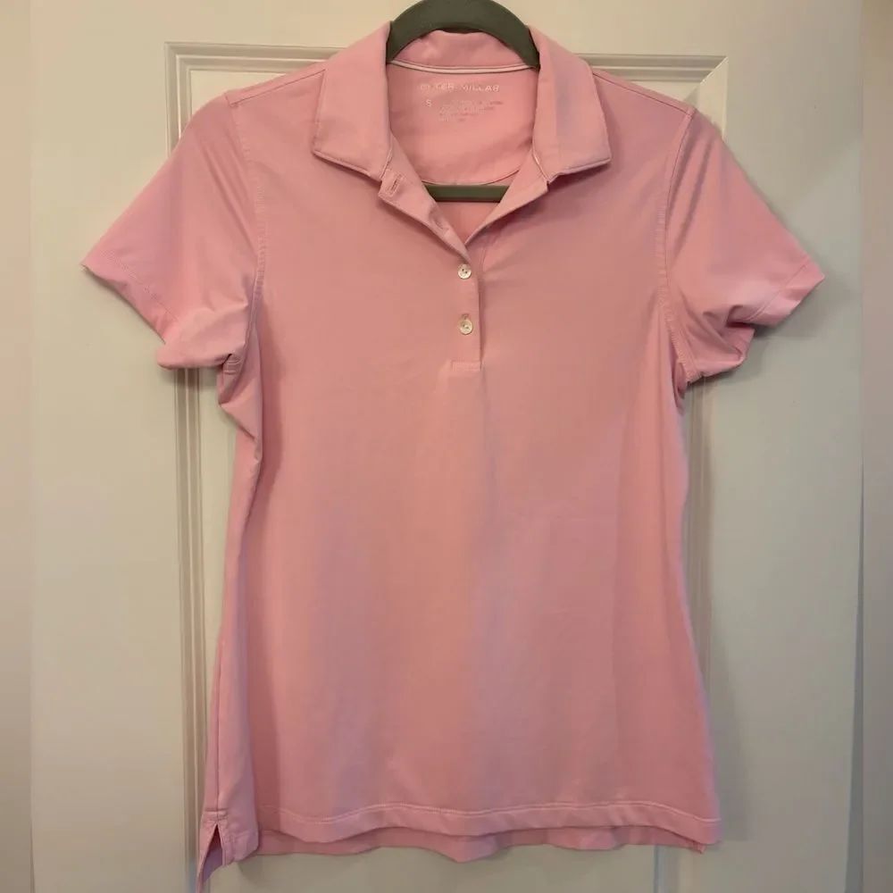 PETER MILLAR Short Sleeve Button Polo Pink Women’s Size Small